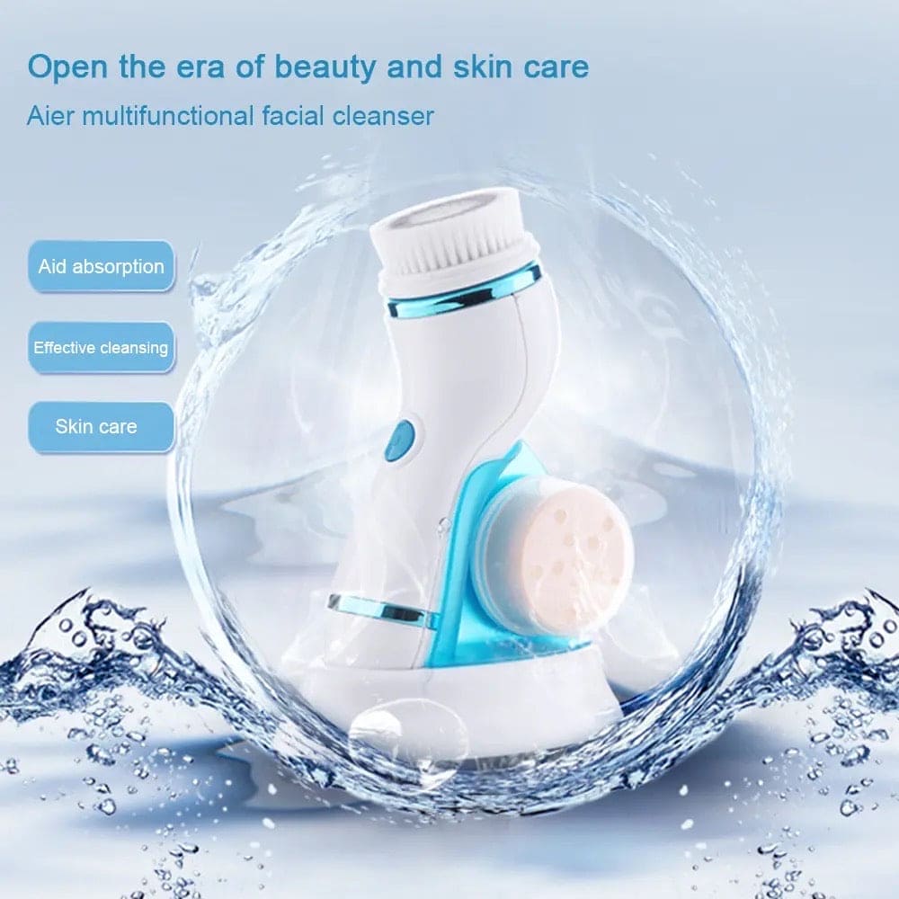 4 in 1 Electric Facial Cleanser, 360 Skin Pore Cleaner Face Massager, Ultrasonic USB Rechargeable Electric Facial Cleansing Device, Beauty Instrument Face Massager, Skin Care Massage Wash Brush, Multifunctional Electric Face Washing Instrument 4 in 1 Electric Facial Cleanser, 360 Skin Pore Cleaner Face Massager, Ultrasonic USB Rechargeable Electric Facial Cleansing Device, Beauty Instrument Face Massager, Skin Care Massage Wash Brush, Multifunctional Electric Face Washing Instrument